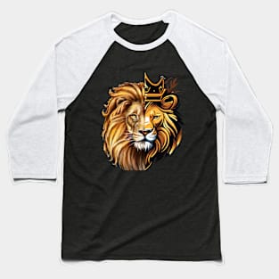 Lion Half Vector King of the forest Baseball T-Shirt